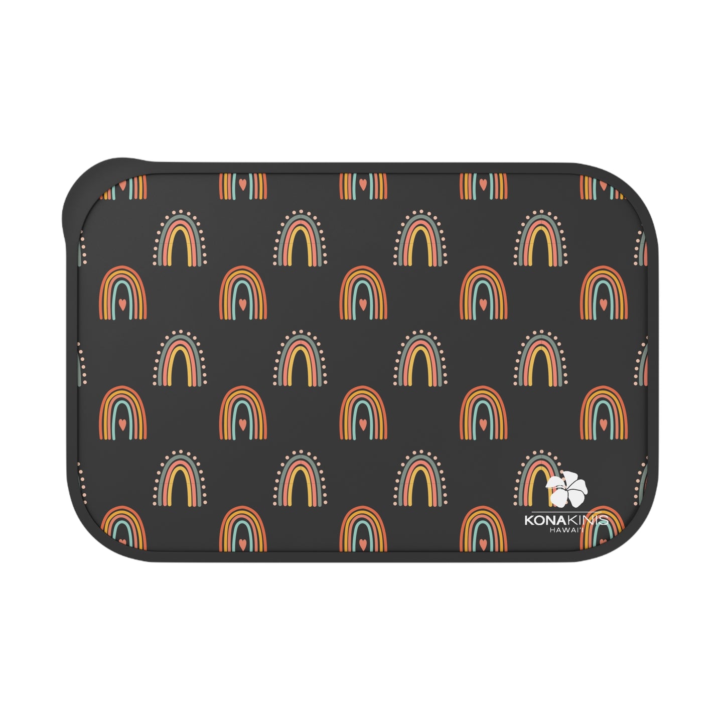 PLA Bento Box with Band and Utensils - Retro Rainbow