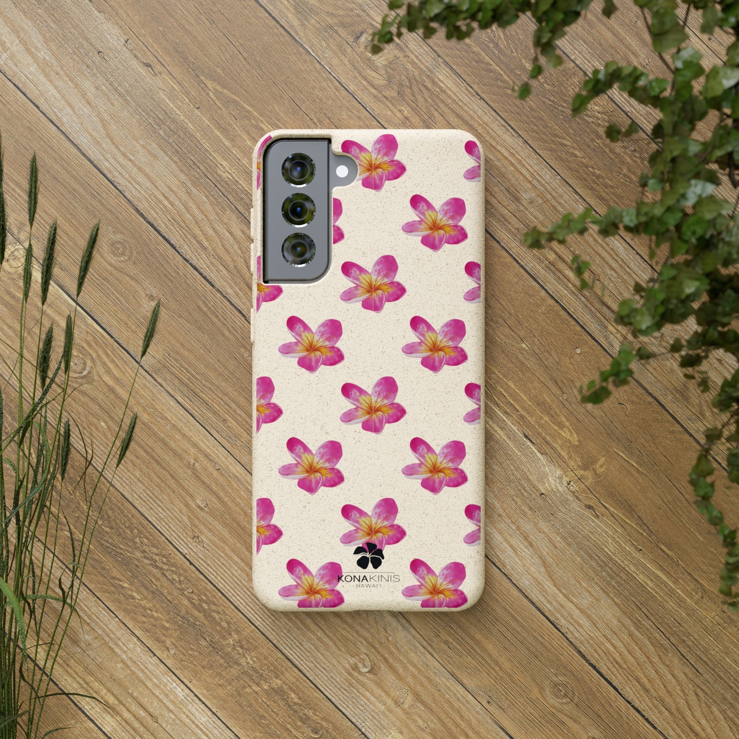 Biodegradable Cell Phone Case - Pink Plumeria