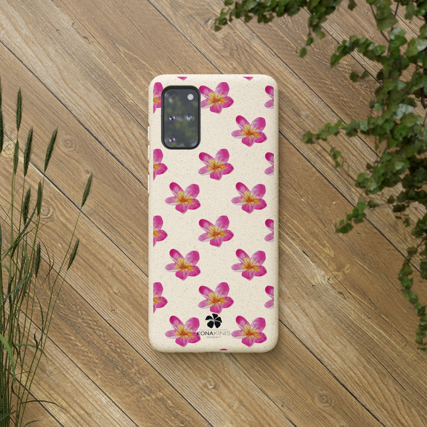 Biodegradable Cell Phone Case - Pink Plumeria