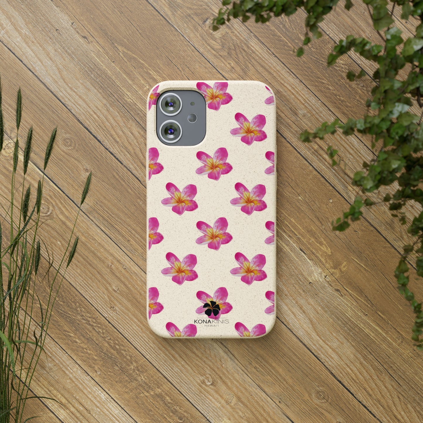 Biodegradable Cell Phone Case - Pink Plumeria