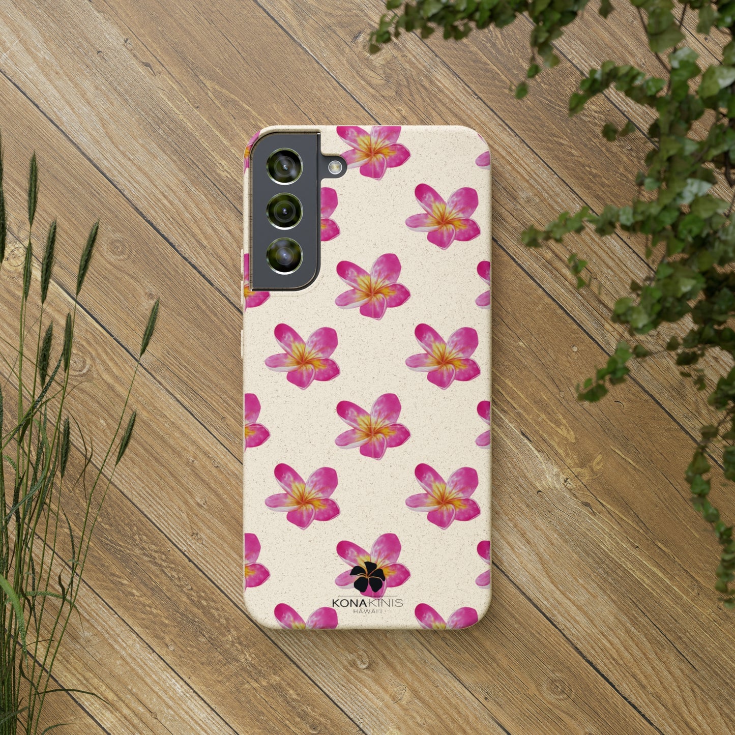 Biodegradable Cell Phone Case - Pink Plumeria