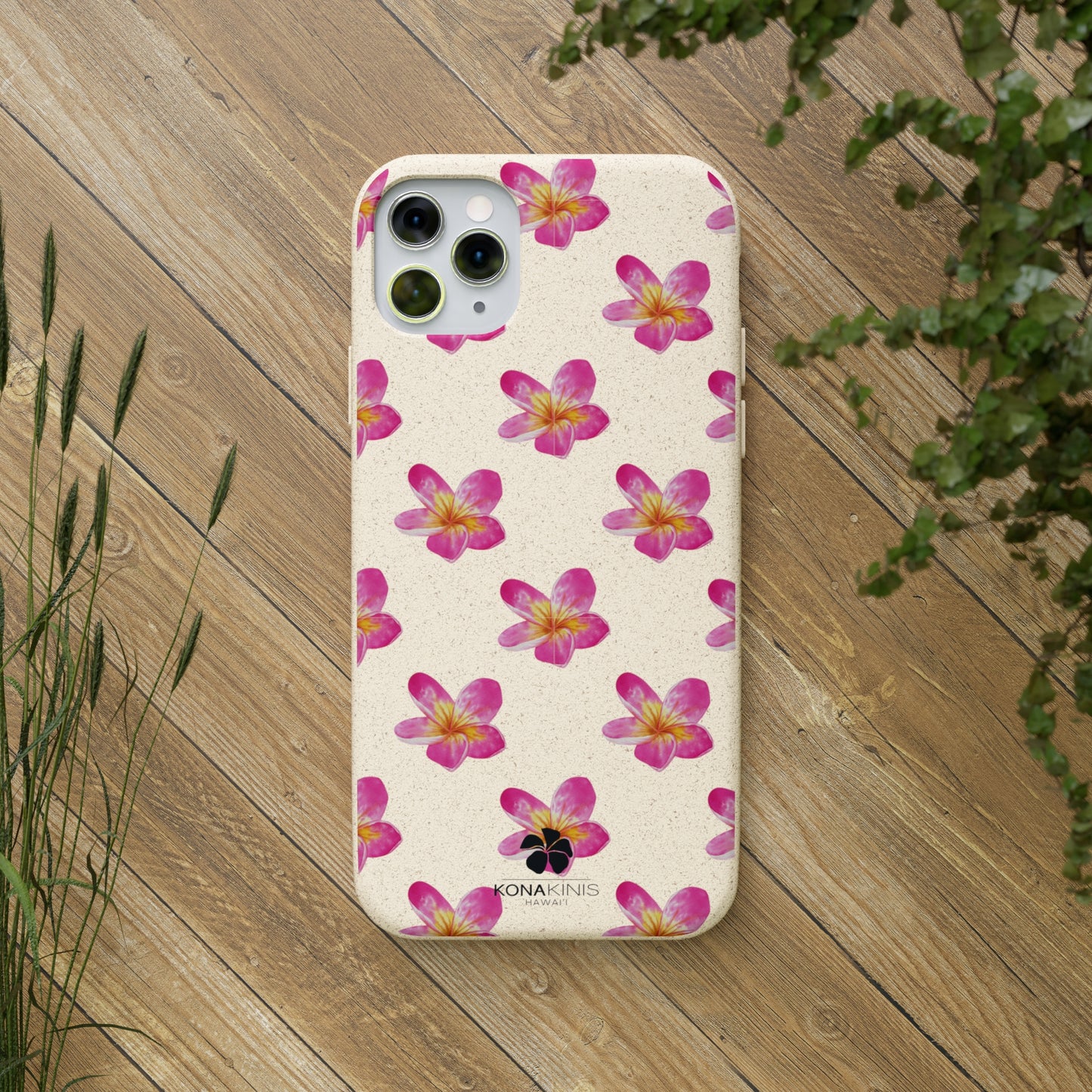Biodegradable Cell Phone Case - Pink Plumeria