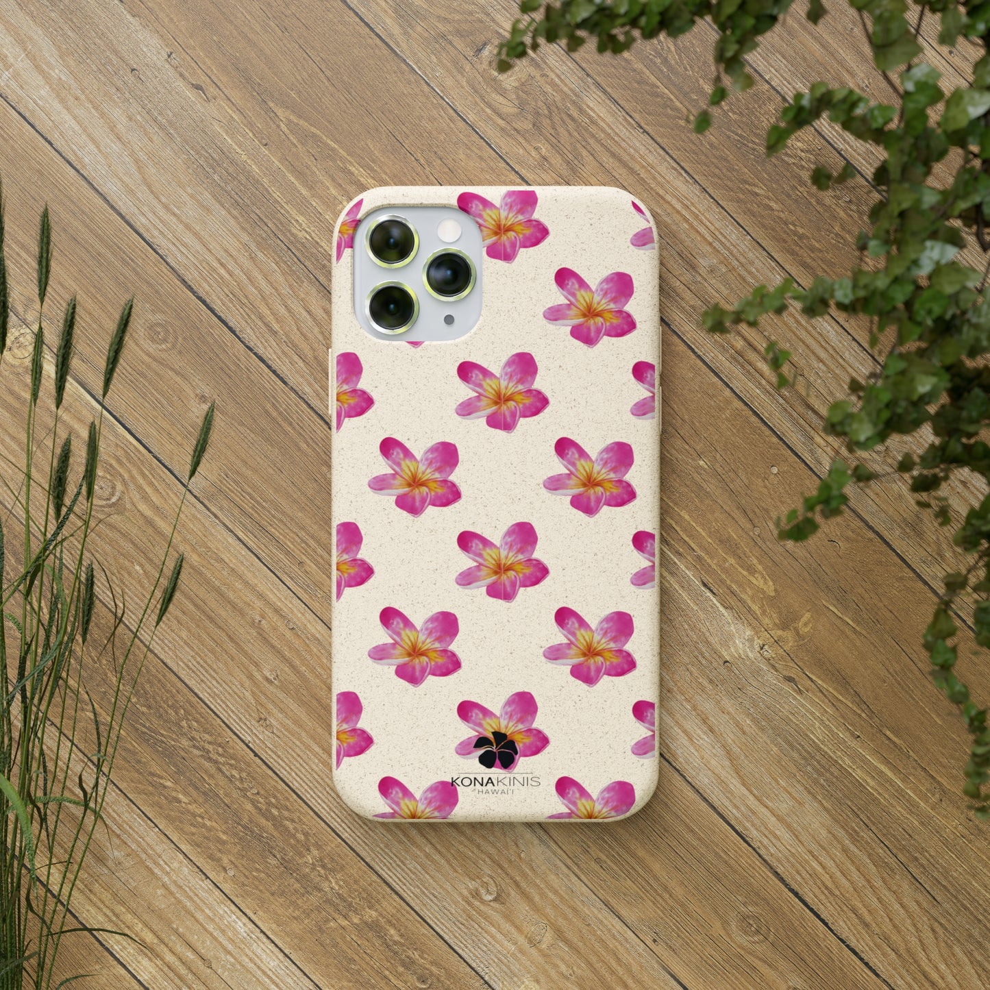 Biodegradable Cell Phone Case - Pink Plumeria
