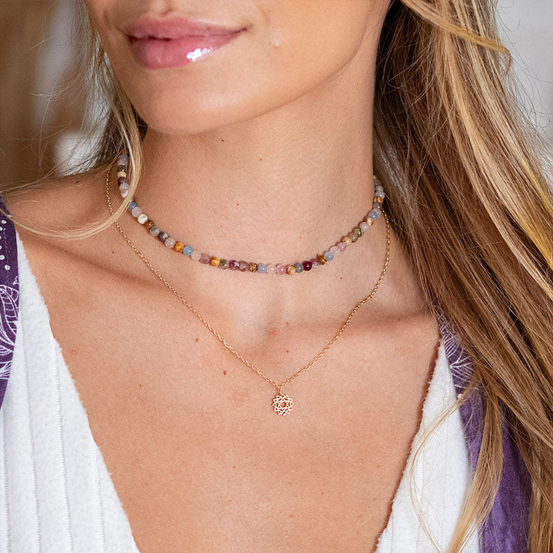 Peace + Happiness 4mm Healing Necklace
