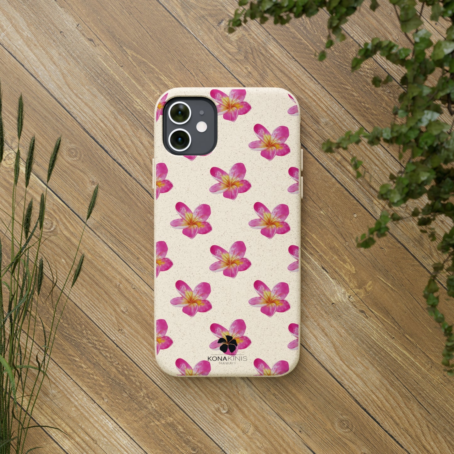 Biodegradable Cell Phone Case - Pink Plumeria