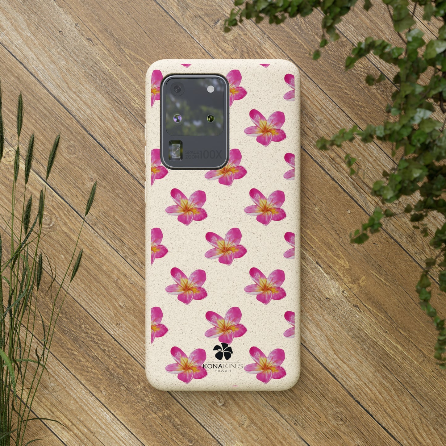 Biodegradable Cell Phone Case - Pink Plumeria