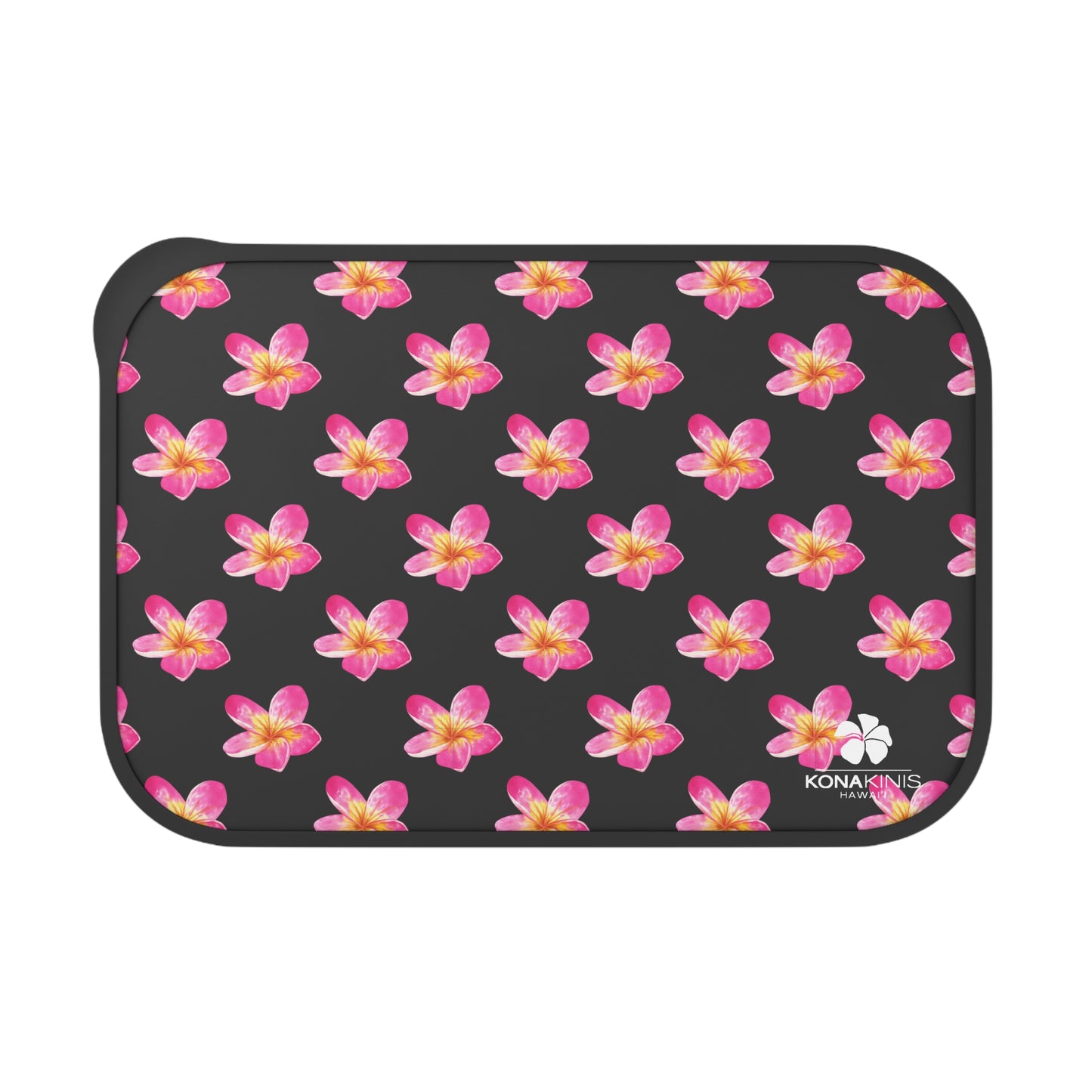 PLA Bento Box with Band and Utensils - Pink Plumeria