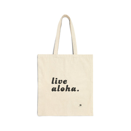 Cotton Canvas Tote Bag - Live Aloha
