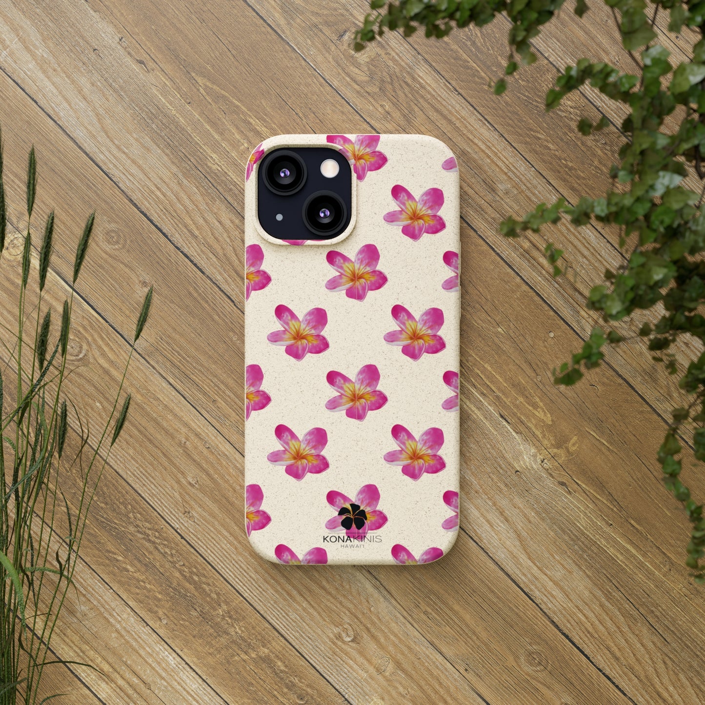 Biodegradable Cell Phone Case - Pink Plumeria