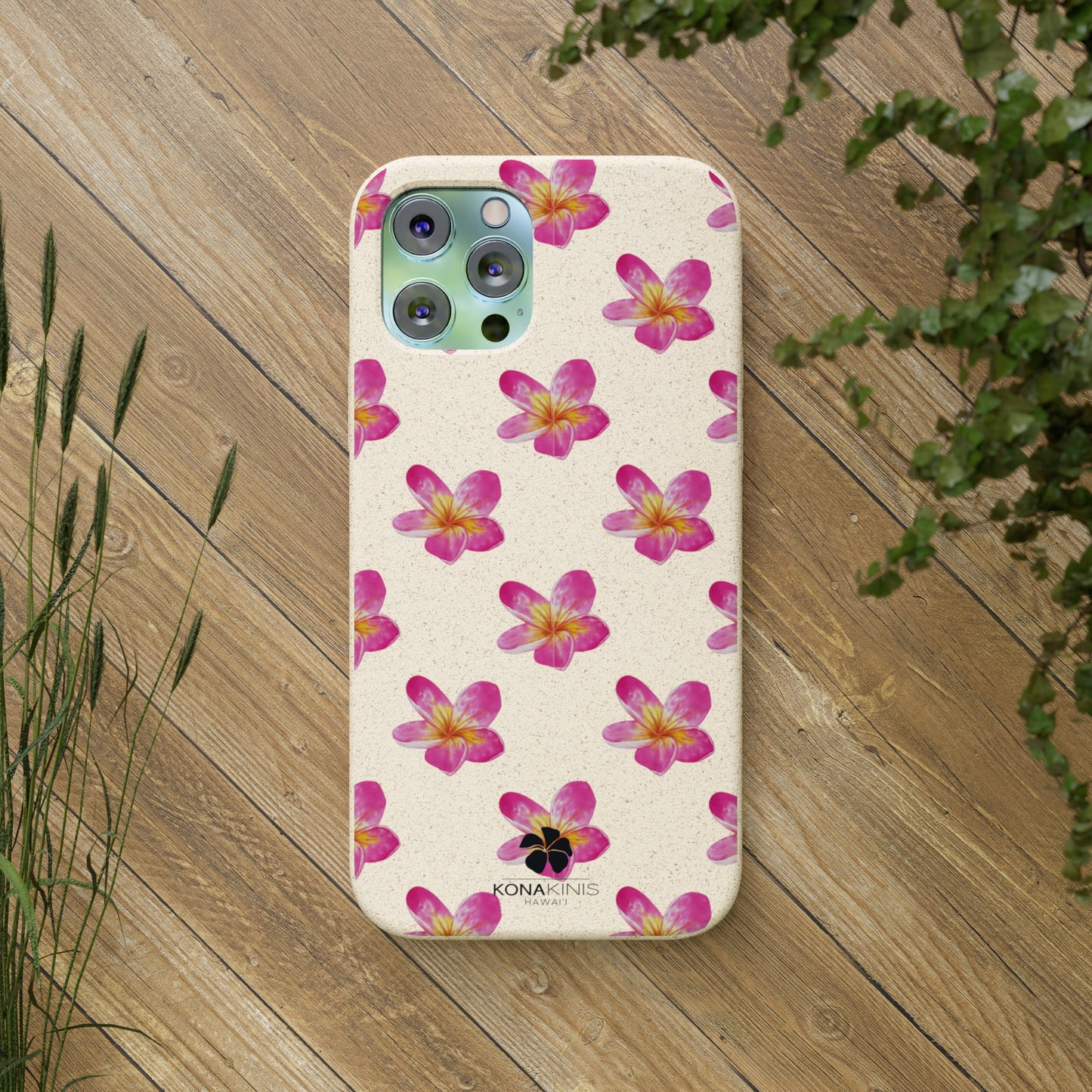 Biodegradable Cell Phone Case - Pink Plumeria