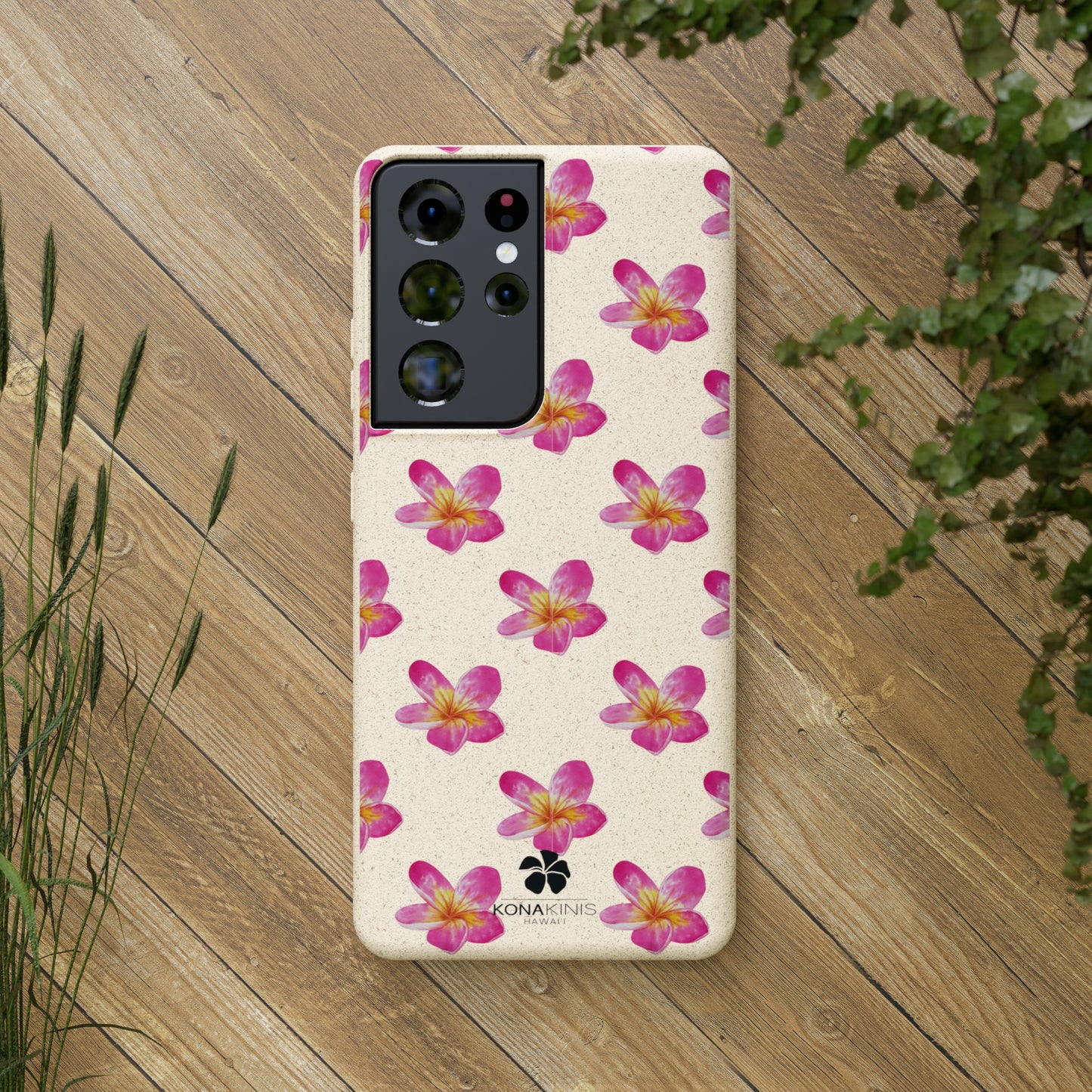 Biodegradable Cell Phone Case - Pink Plumeria