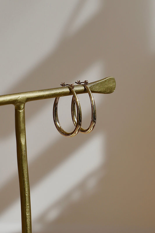 LARGE TEARDROP HOOP EARRINGS