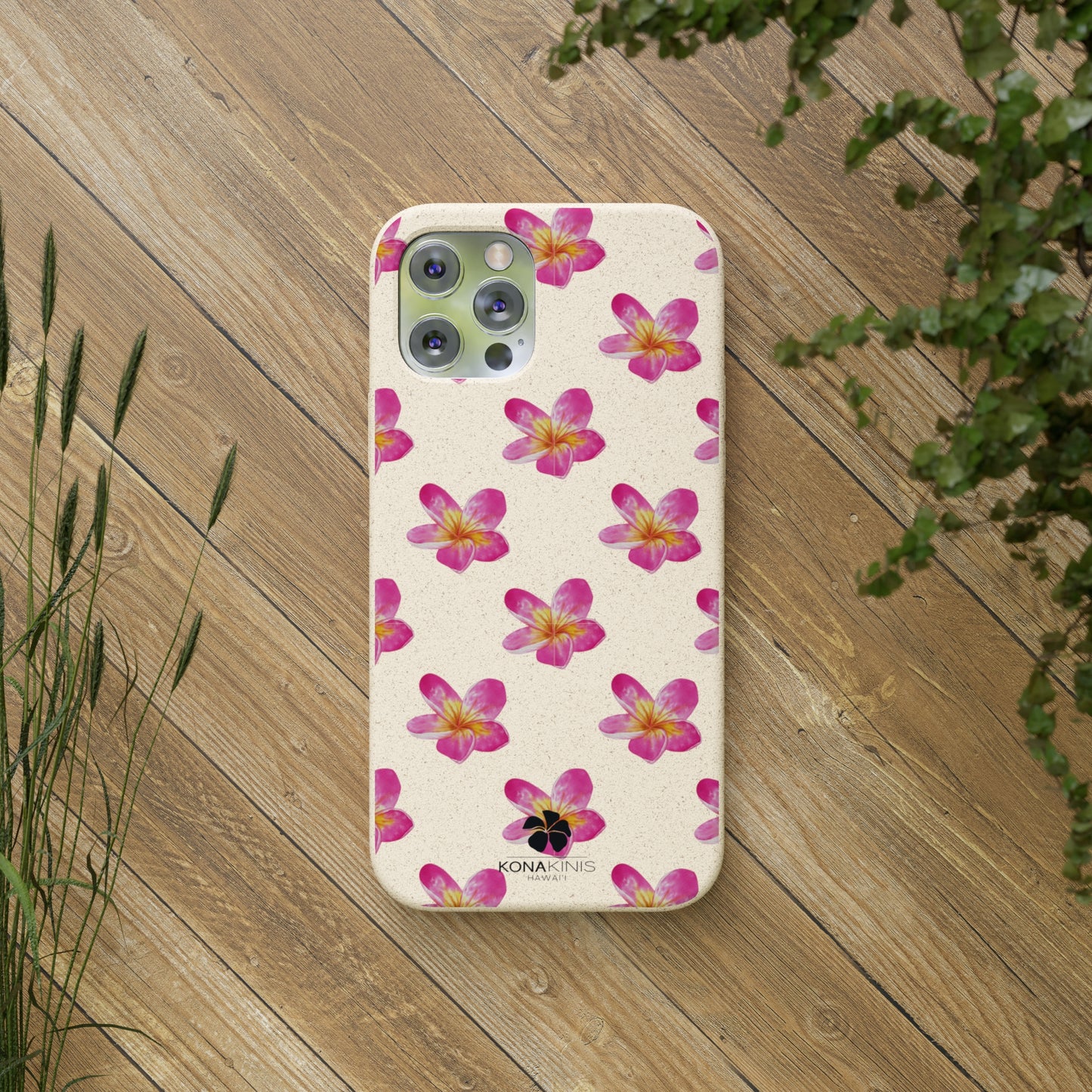 Biodegradable Cell Phone Case - Pink Plumeria
