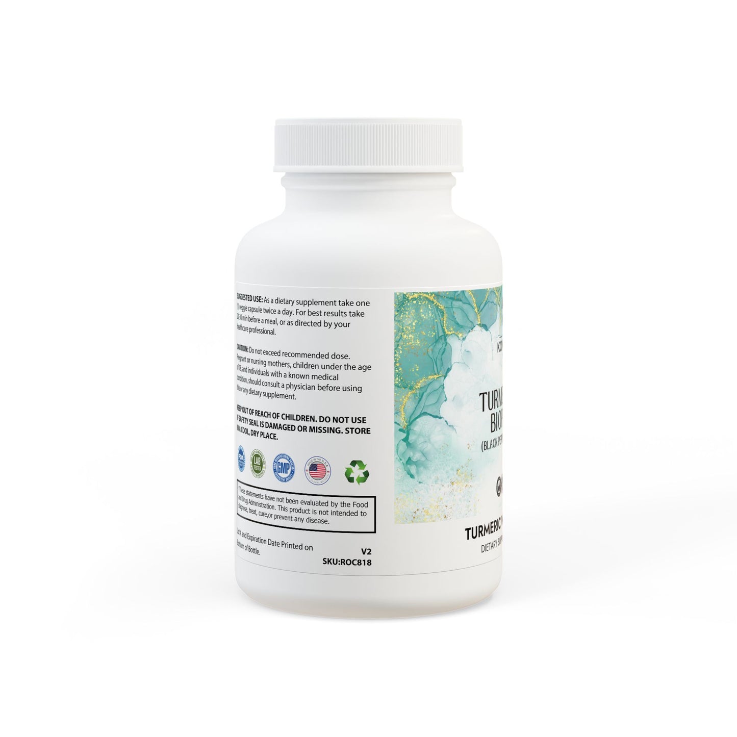 Turmeric with BioPerine® (Black Pepper Fruit Extract) Supplement (60 Capsules)