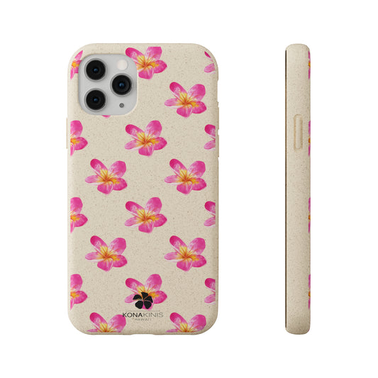 Biodegradable Cell Phone Case - Pink Plumeria