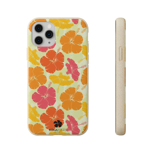 Biodegradable Cell Phone Case - Vintage Hibiscus