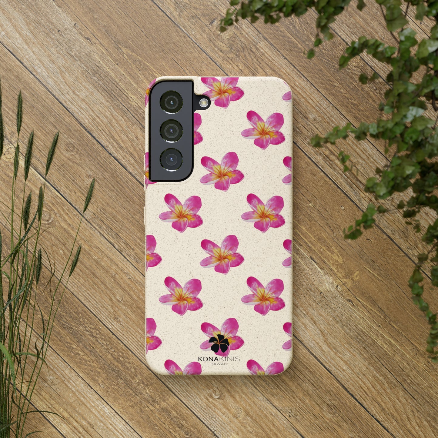Biodegradable Cell Phone Case - Pink Plumeria