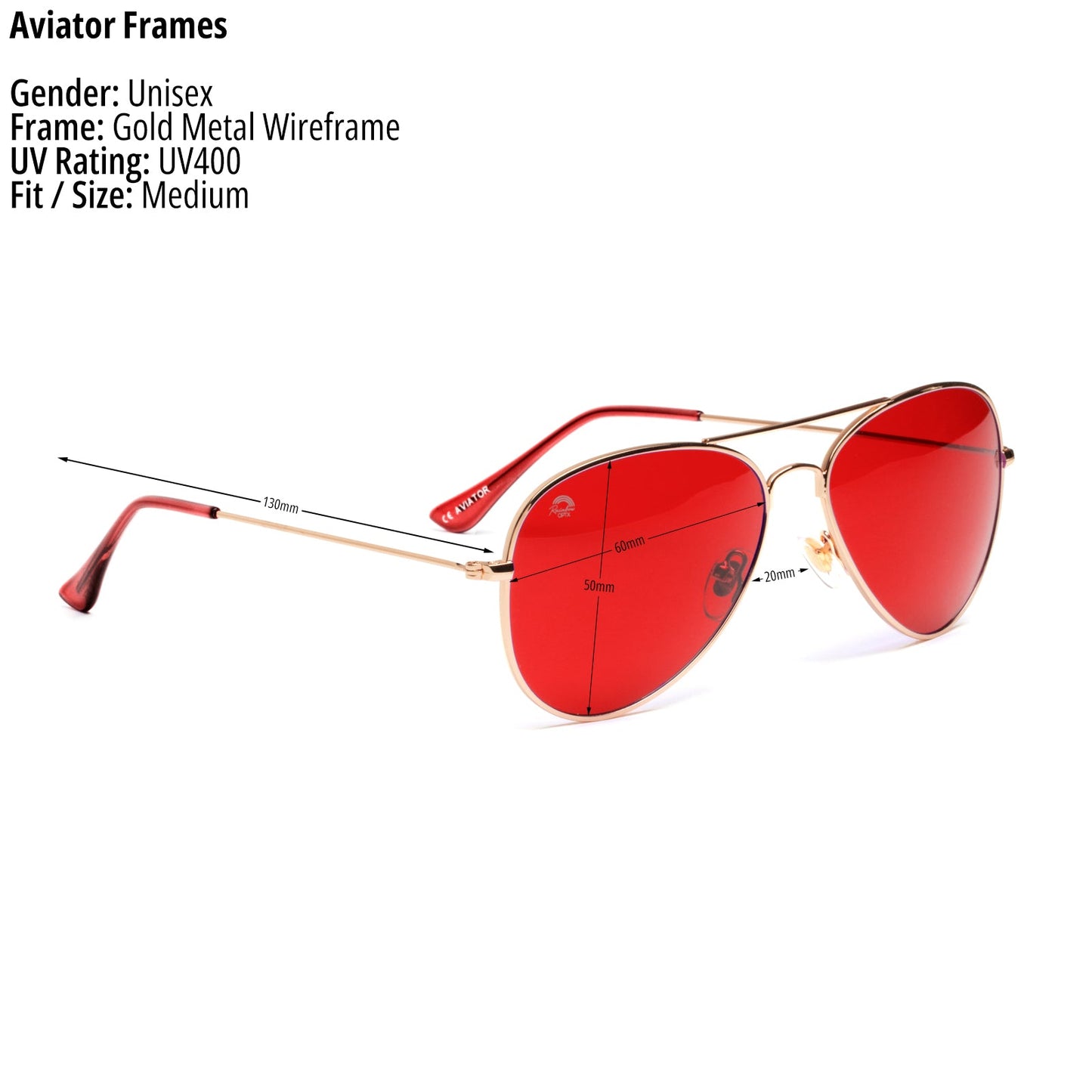 Red - Aviator Sunglasses