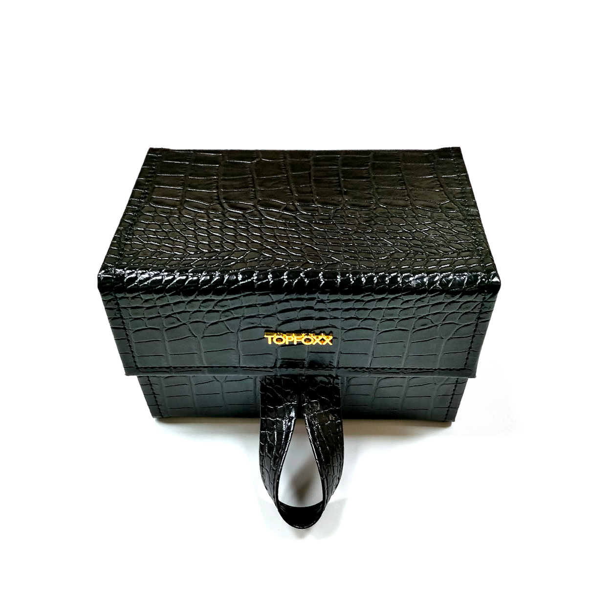 Black Faux Croco Travel Case