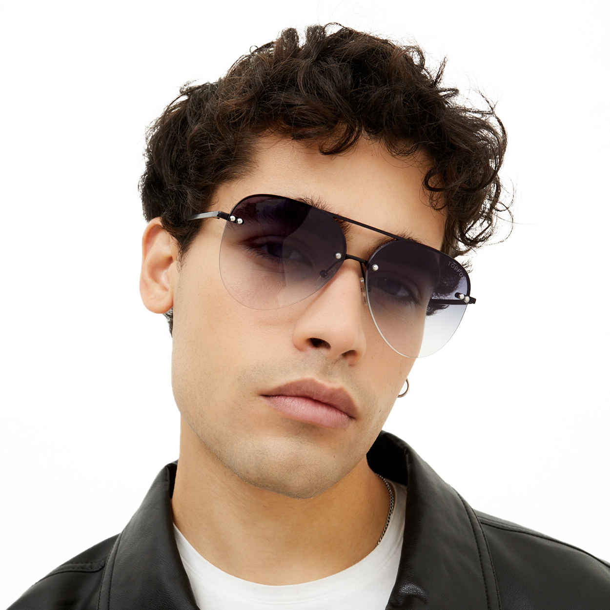 Megan 2 - Faded Black Metal Aviator Sunglasses