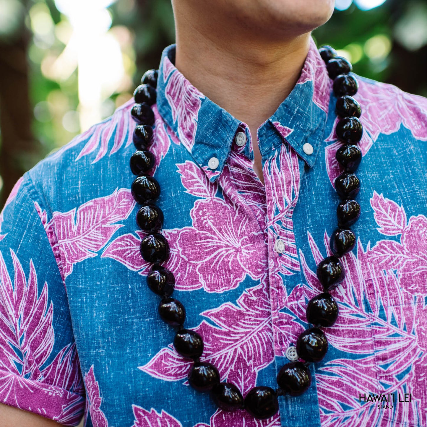 Kukui Nut Shell Lei (Black)