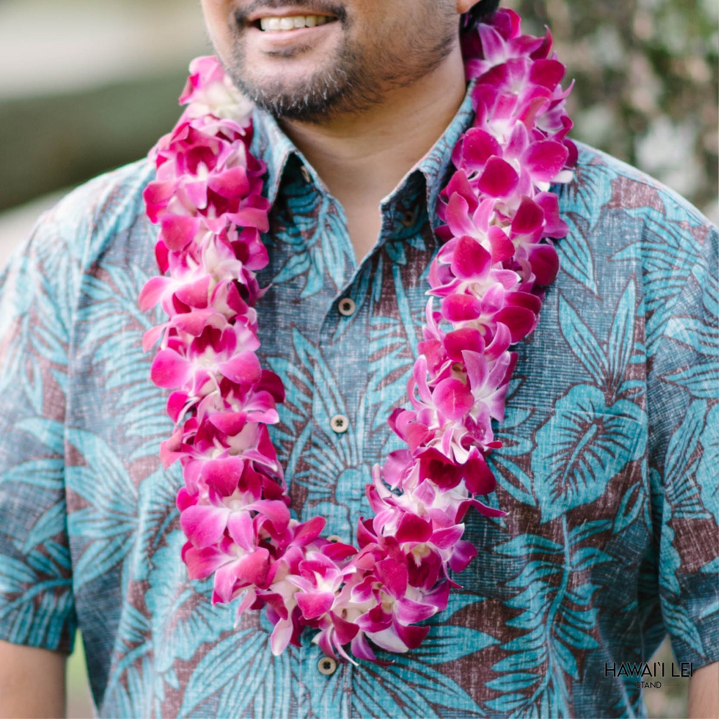 Paradise Triple Orchid Lei (Purple)