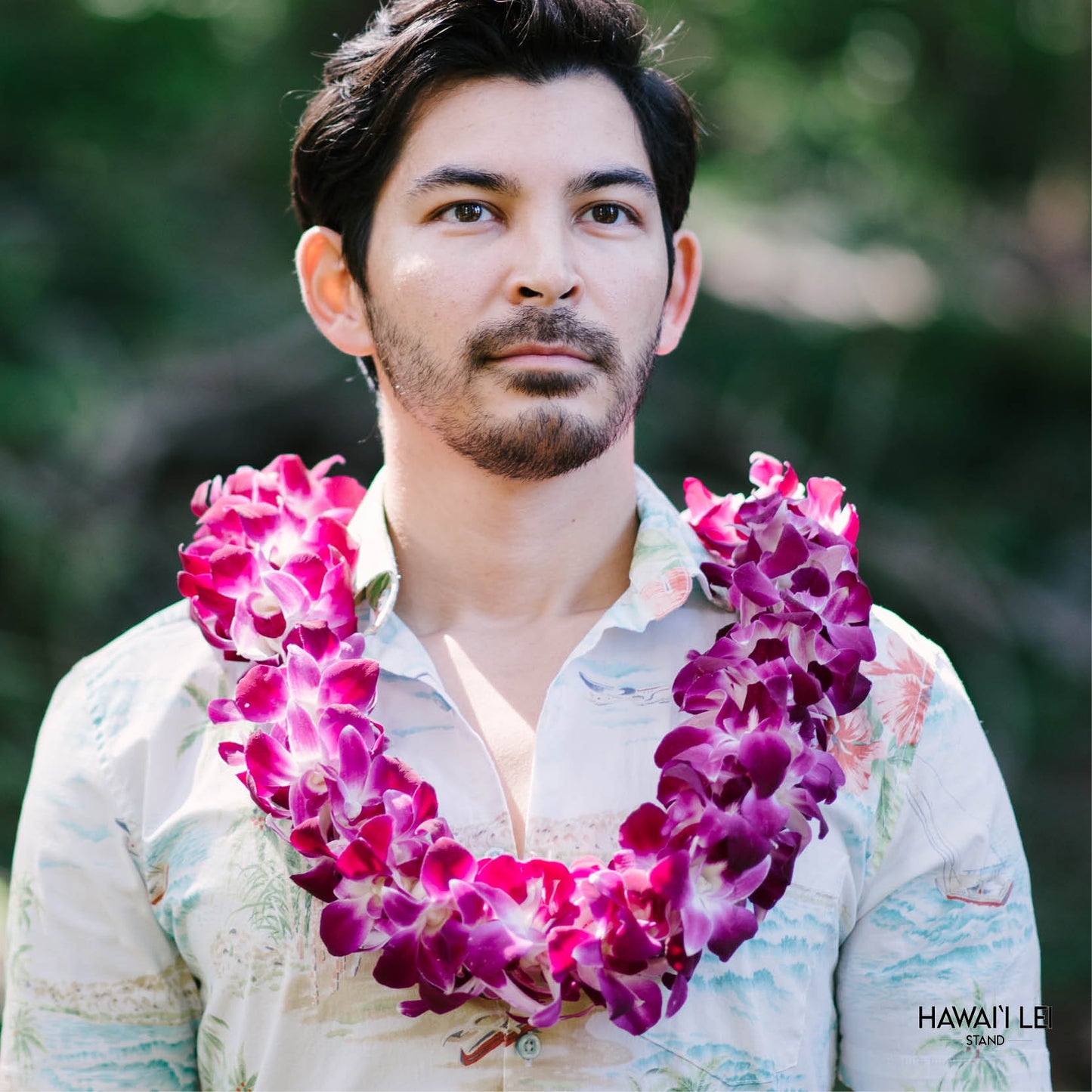 Paradise Triple Orchid Lei (Purple)