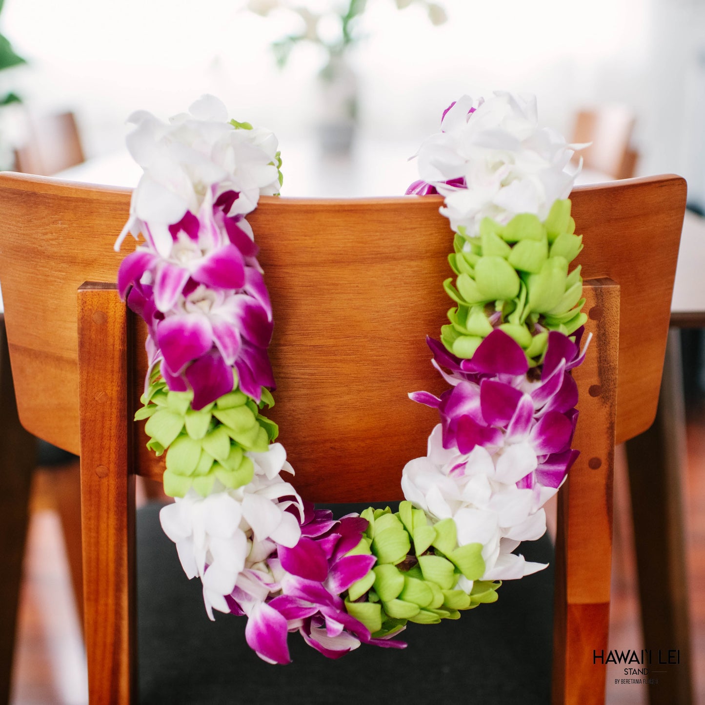 Paradise Triple Orchid Lei (Multi-Color)