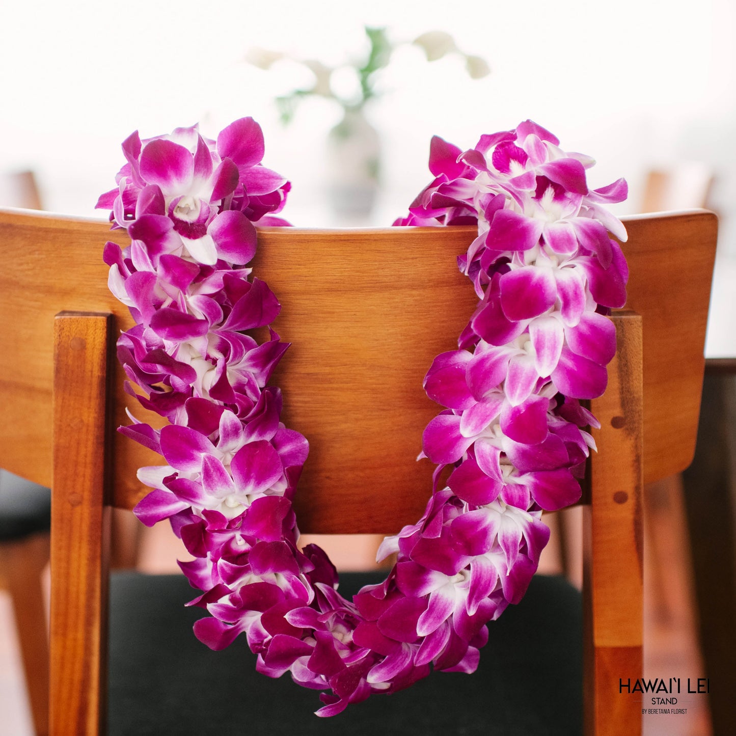 Paradise Triple Orchid Lei (Purple)