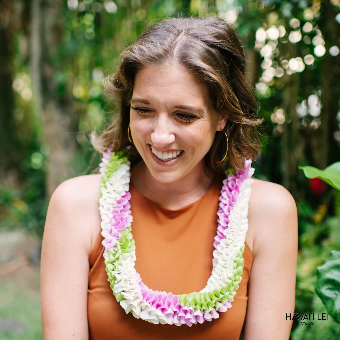 Spiral Orchid Lei (Multi-Color) (Color Varies)