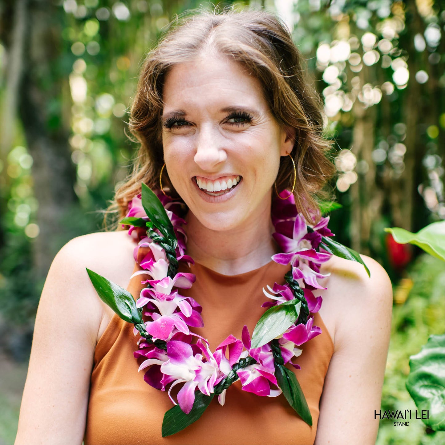 Orchid Wrapped With Ti Leaf Lei (Purple)