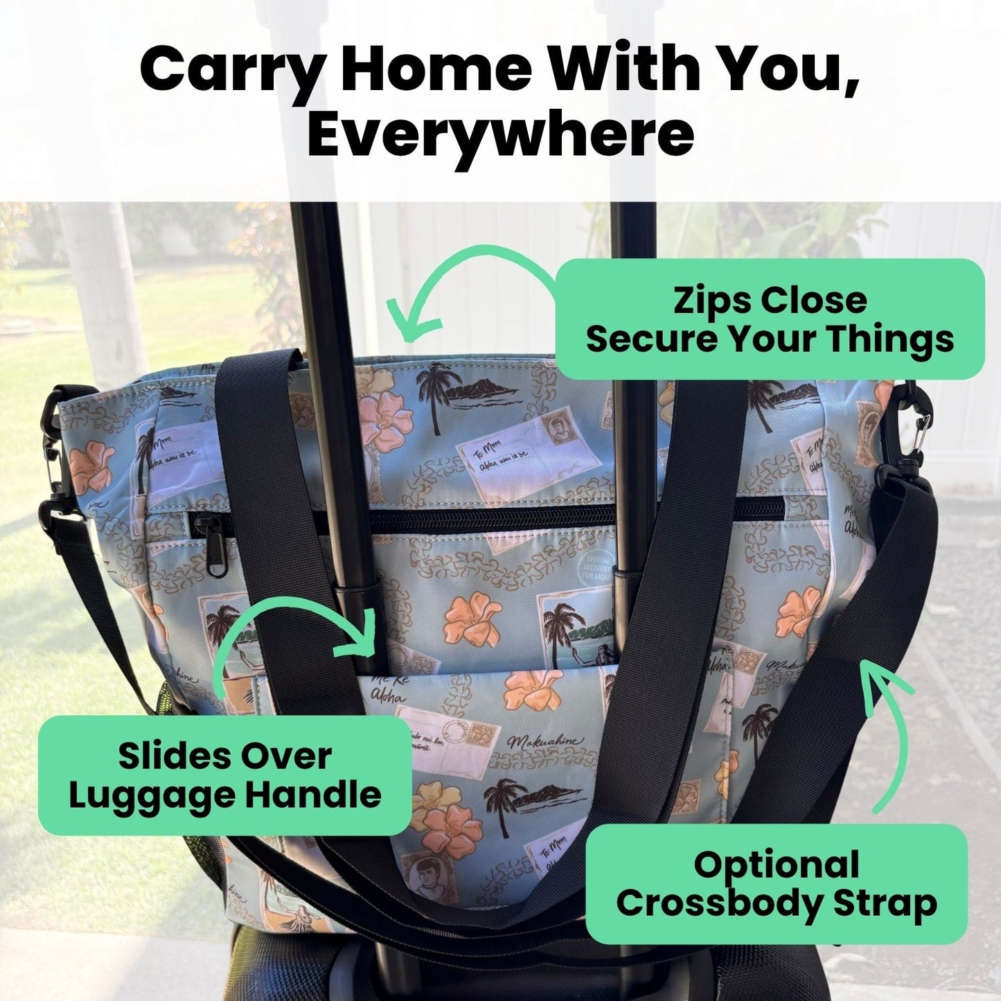 Holoholo Bag with Crossbody Strap (Makuahine Postcard)