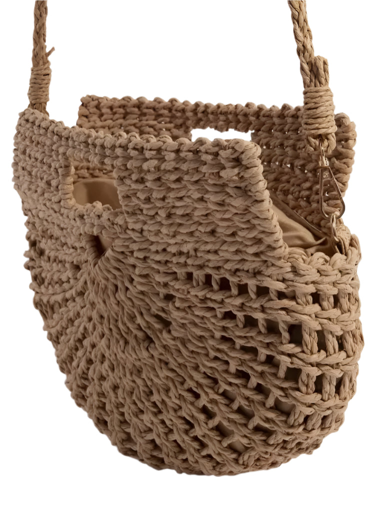 Sunny Daze Braided Semi Circle Handbag
