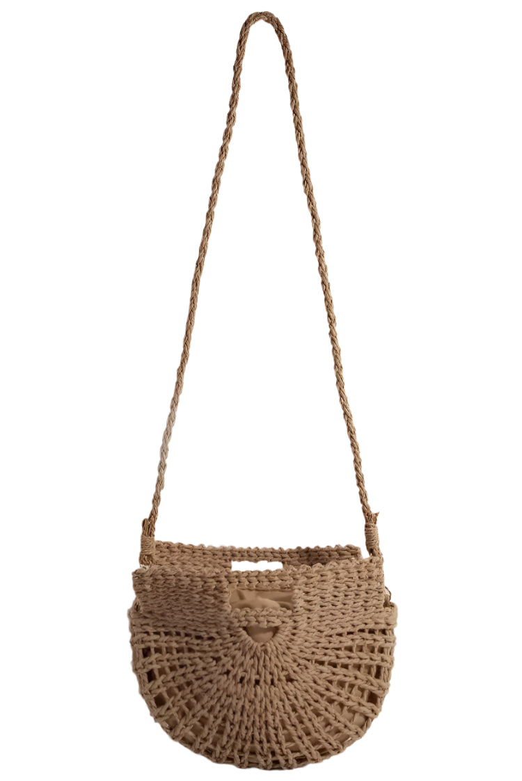 Sunny Daze Braided Semi Circle Handbag
