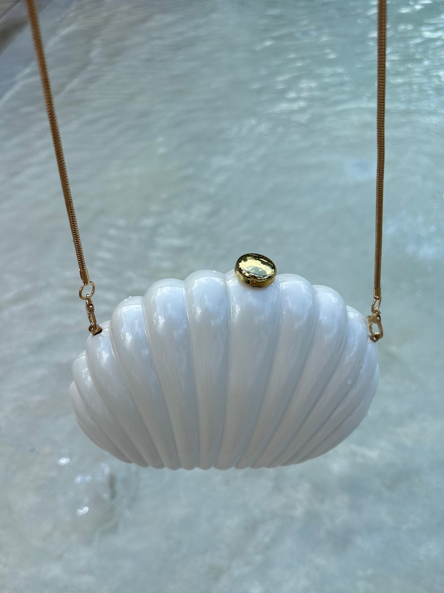 Seashell Purse in Pearl White