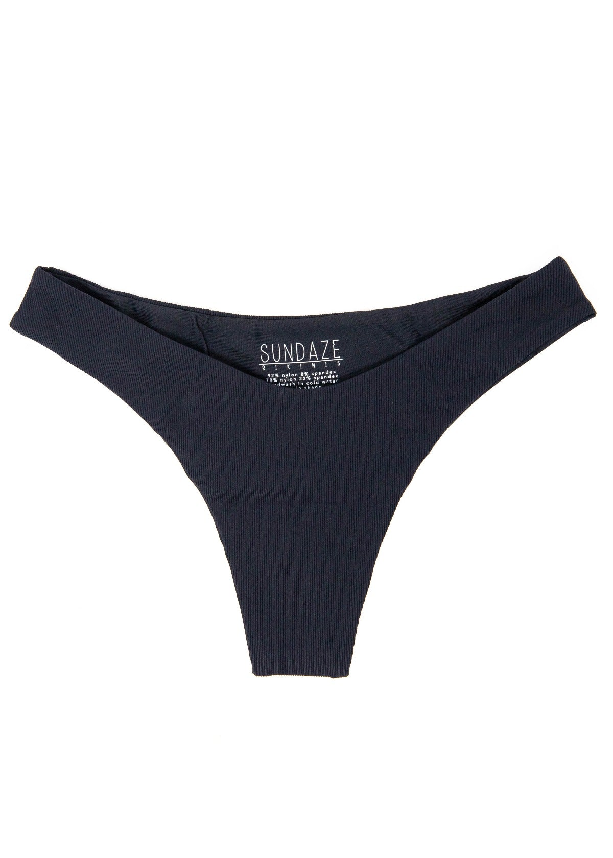 Lahaina Bikini Bottoms X Black Eco-Rib