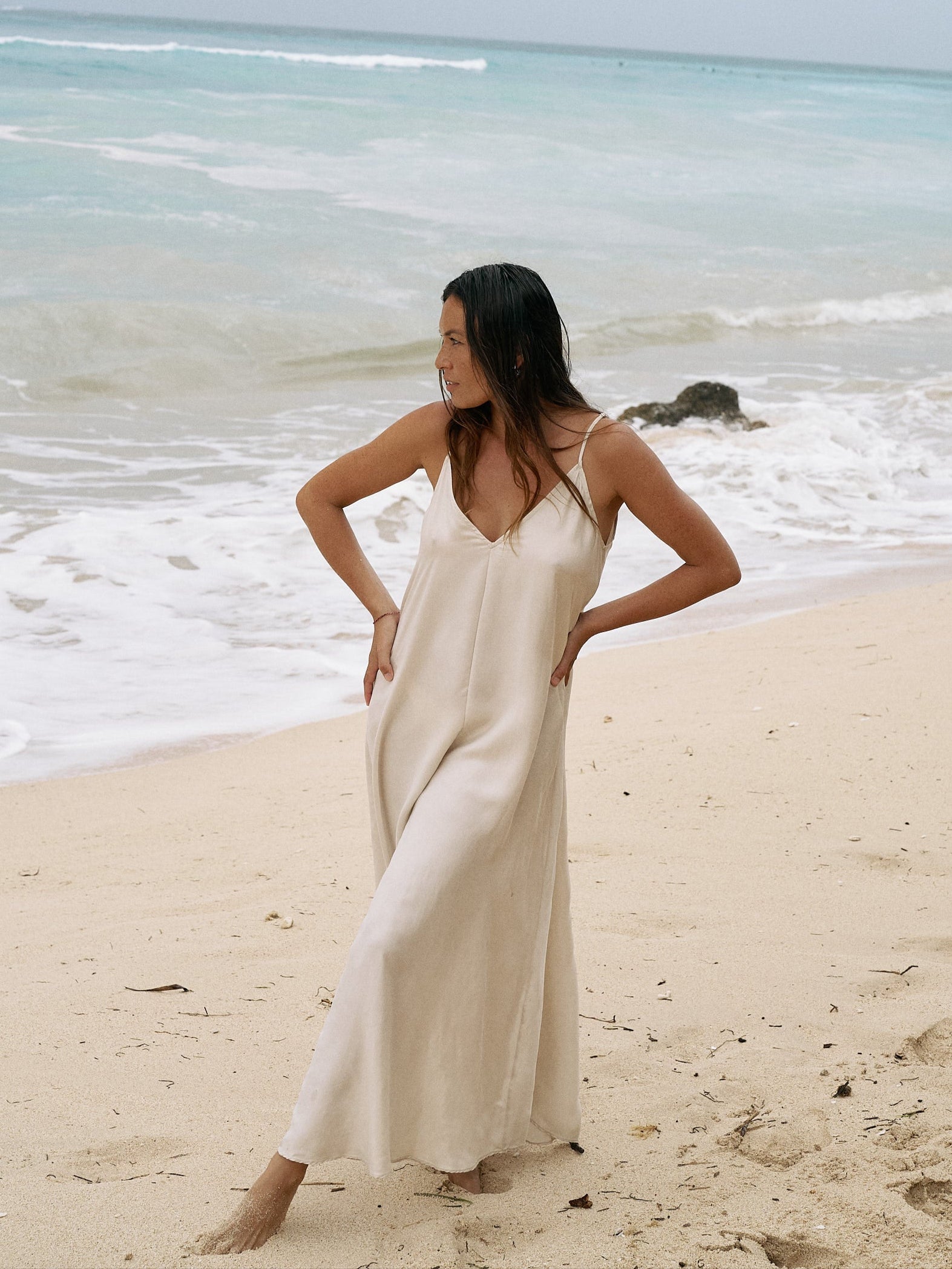 Lucid Flow Maxi Dress - Sand Sand / S-M Lucid Flow Maxi Dress - Sand Sand / S-M