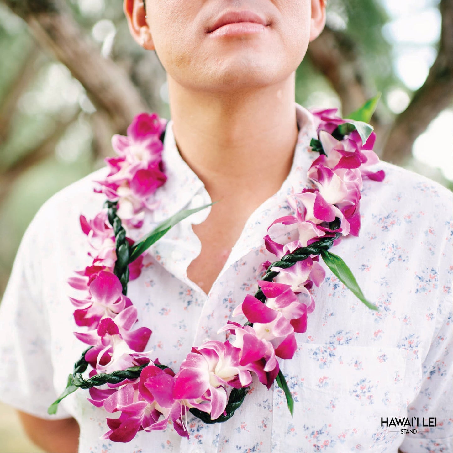 Orchid Wrapped With Ti Leaf Lei (Purple)