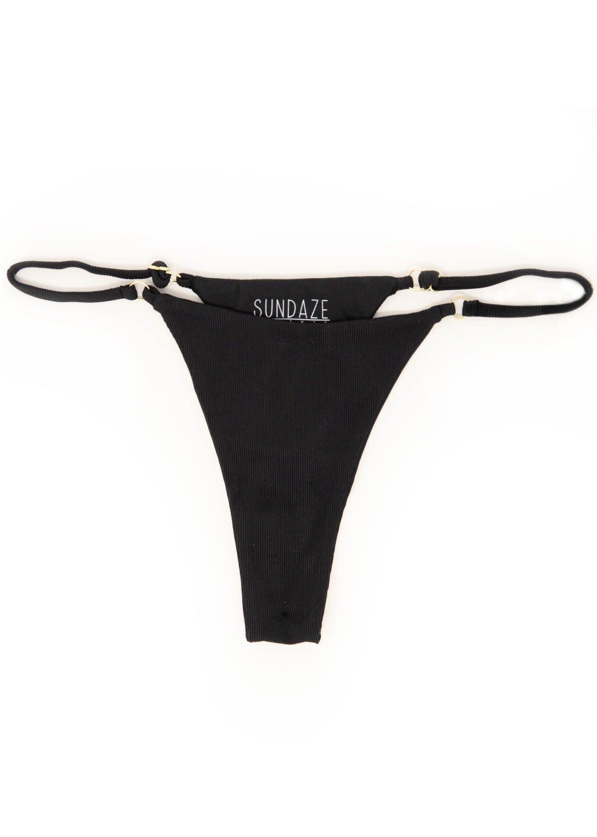 Nalani String Bottom X Black Eco-Rib