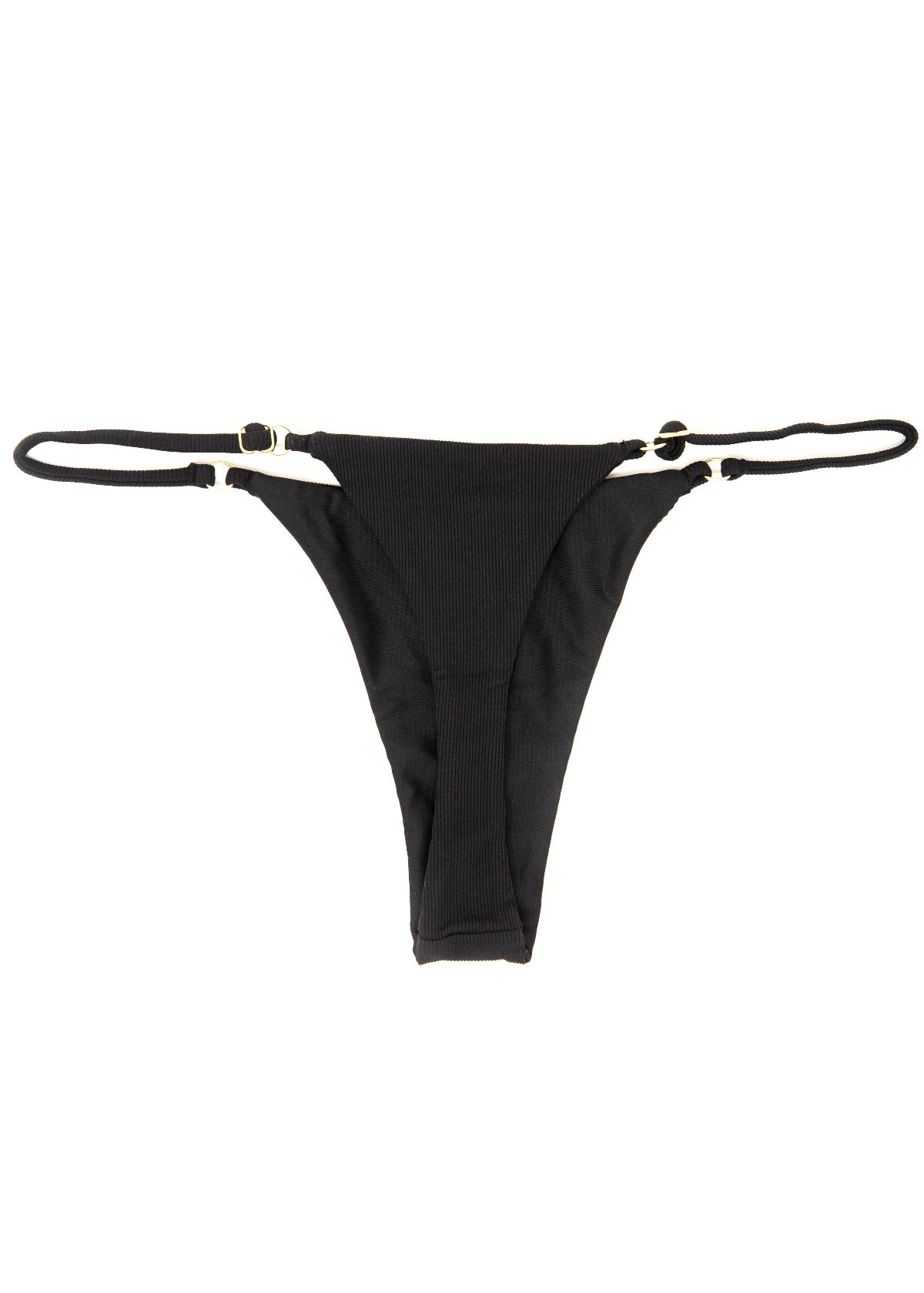 Nalani String Bottom X Black Eco-Rib