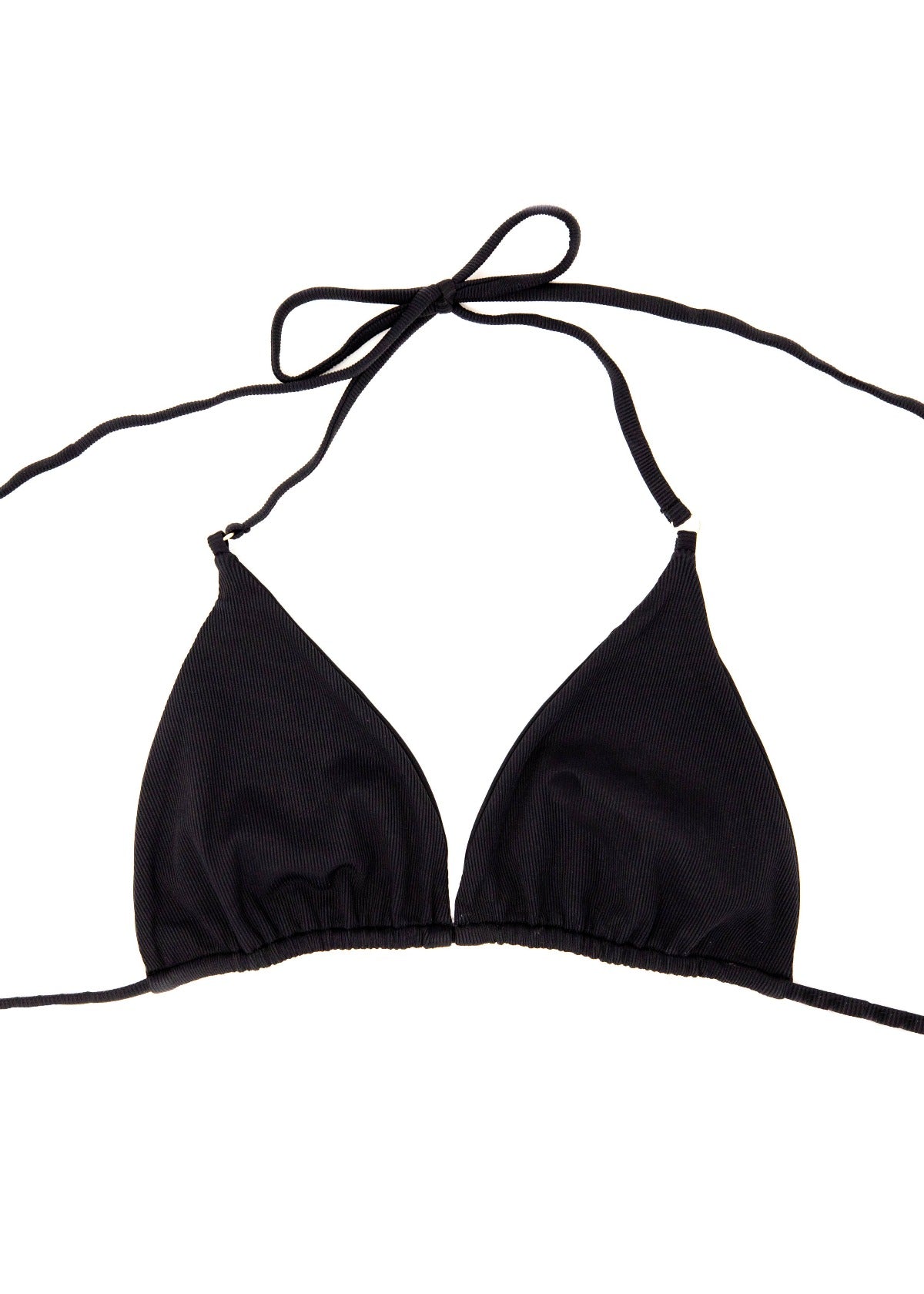 Nalani Triangle Bikini Top X Black Eco-Rib