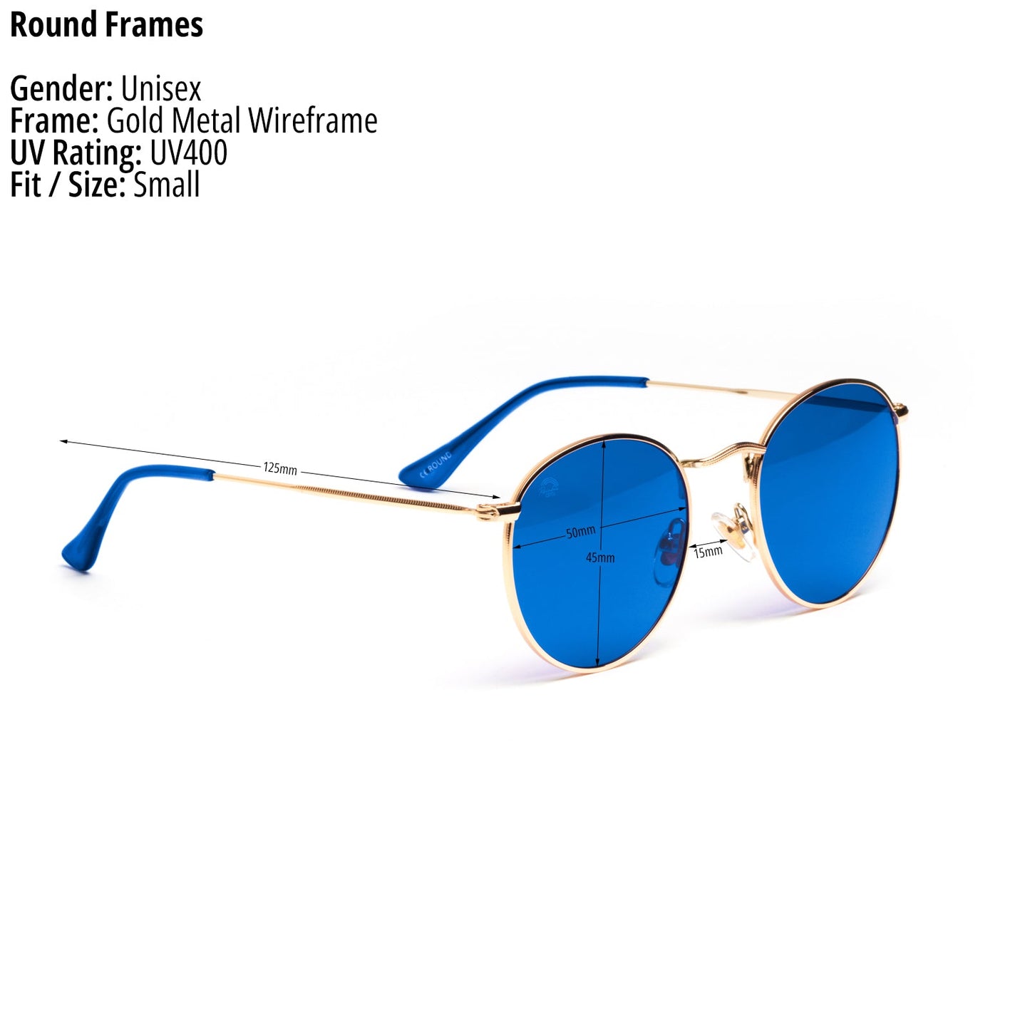 Blue - Round Sunglasses