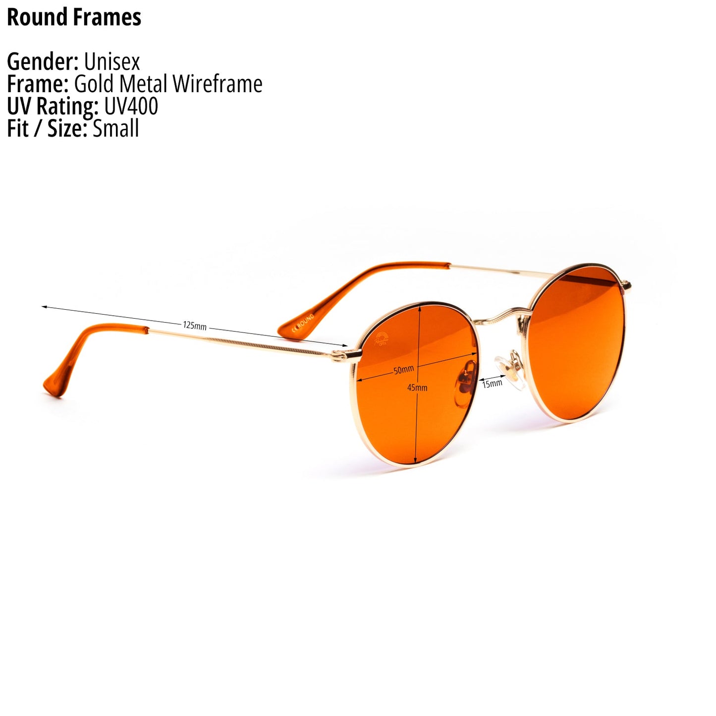 Orange - Round Sunglasses