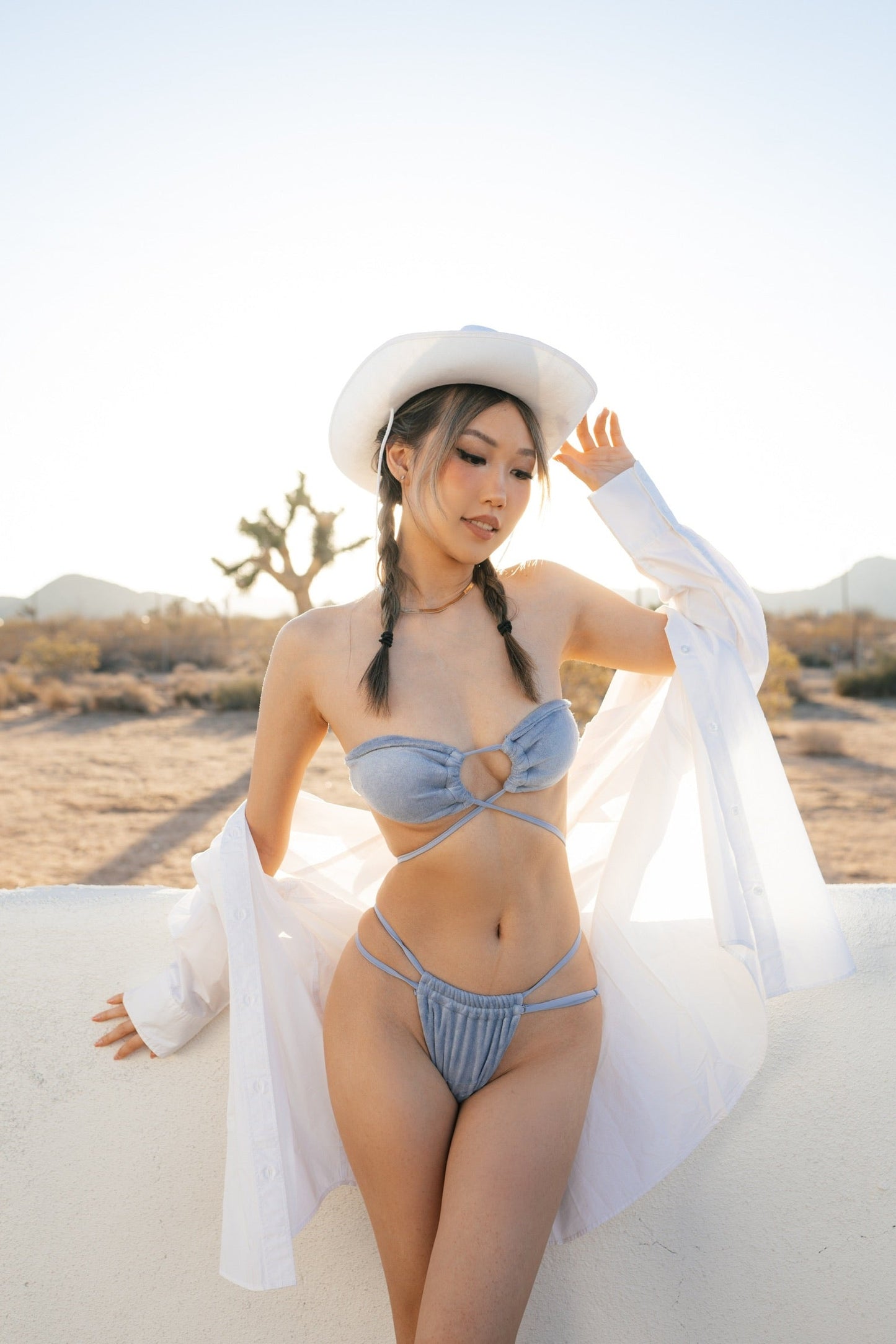 Ronia in Baby Blue Terry Bottoms