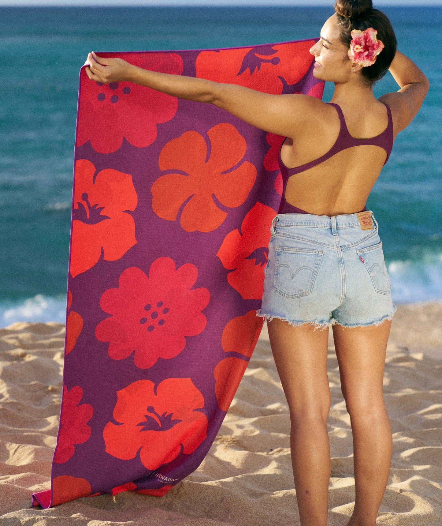 Beach Towel - Aloalo with Hawaiian Airlines