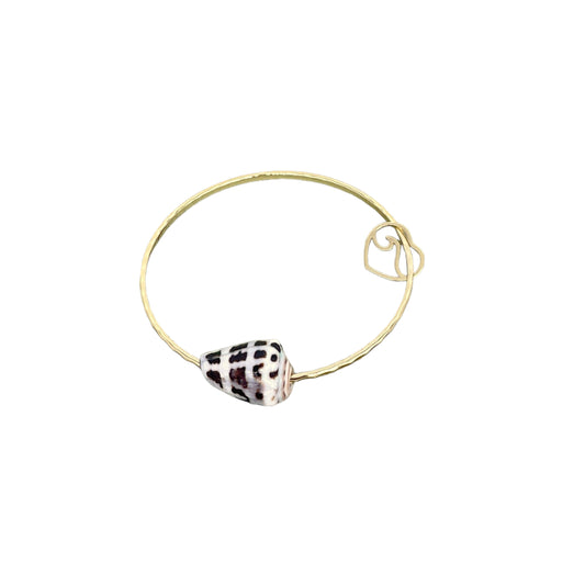 Hebrew Shell and Heart wave Bangle
