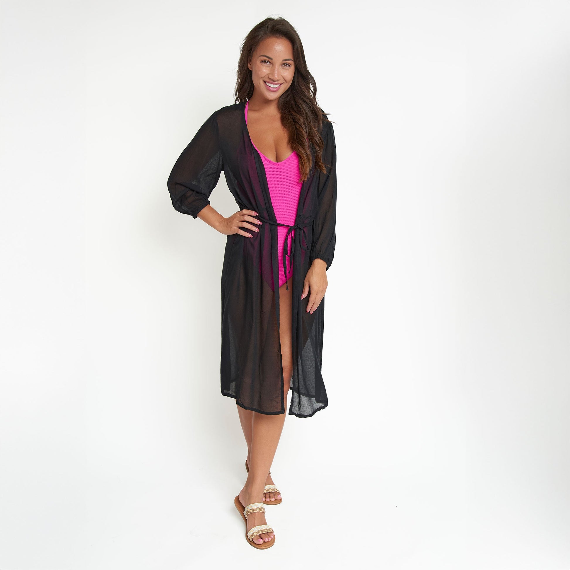 Allira Tie Waist Cover Up Beach Dress S/M Allira Tie Waist Cover Up Beach Dress S/M