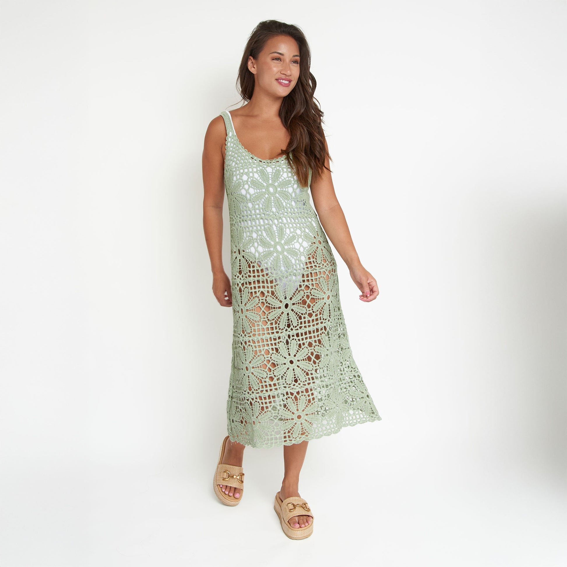 Nova Crochet Swim Cover Up Beach Dress Kona Kinis Nova Crochet Swim Cover Up Beach Dress Kona Kinis