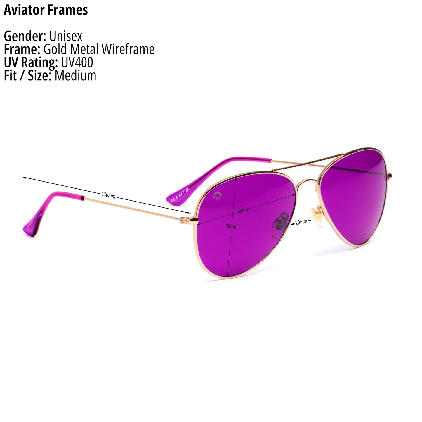 Magenta - Aviator Sunglasses