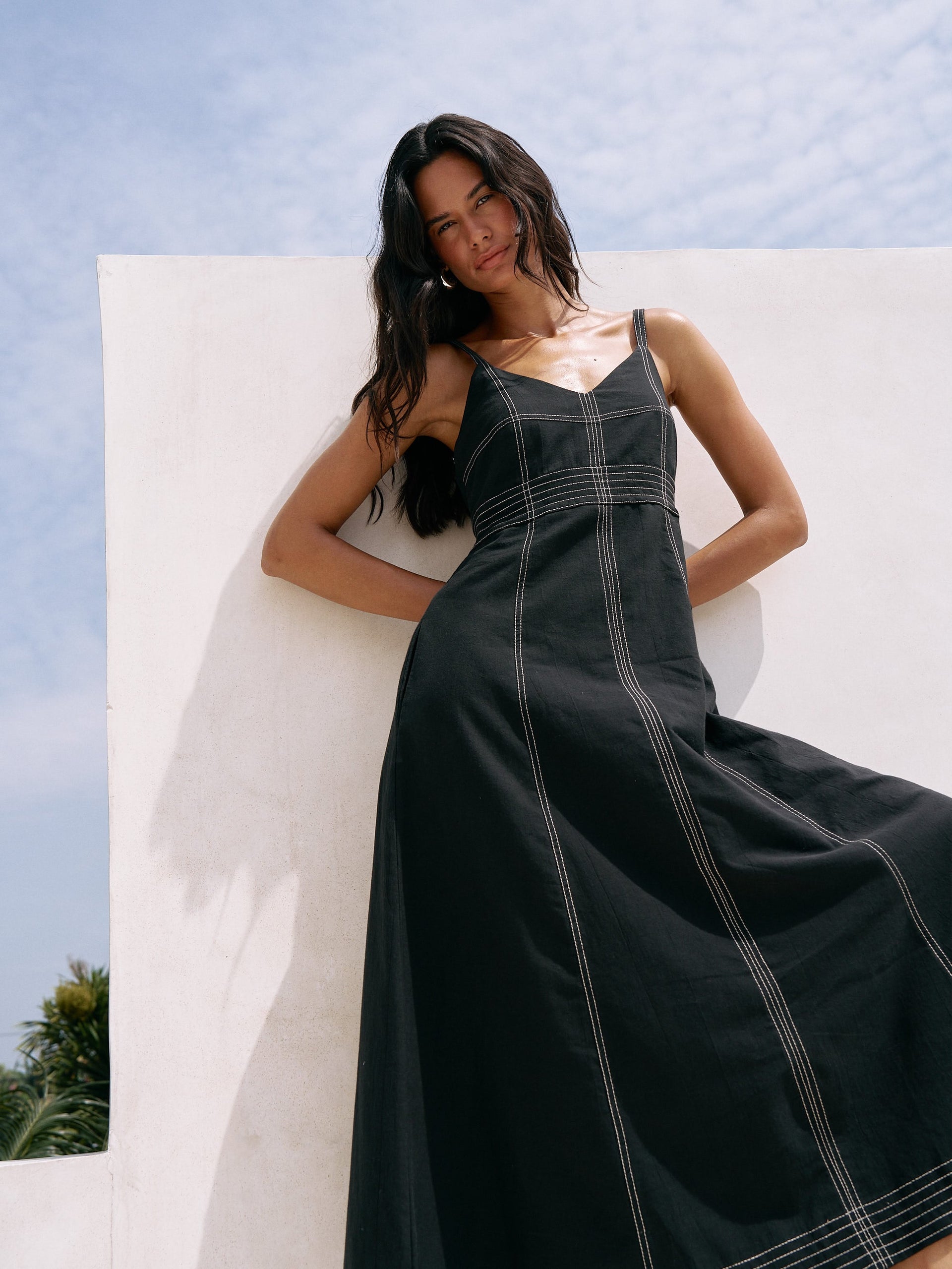 eva satin maxi dress Eva Maxi Dress - Black S-M
